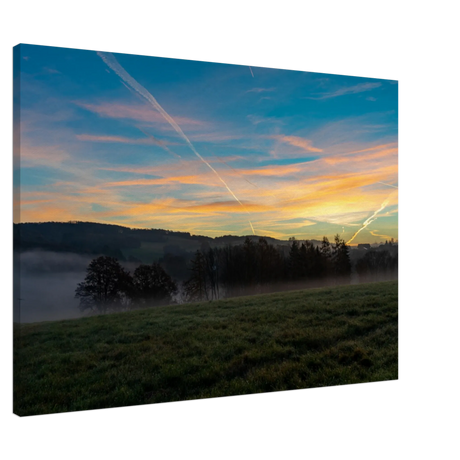 Kunstdruck auf Leinwand - Die sonne läutet den Tag ein 70x100 cm / 28x40″ – Kunstdruck auf Leinwand mit Holzkeilrahmen