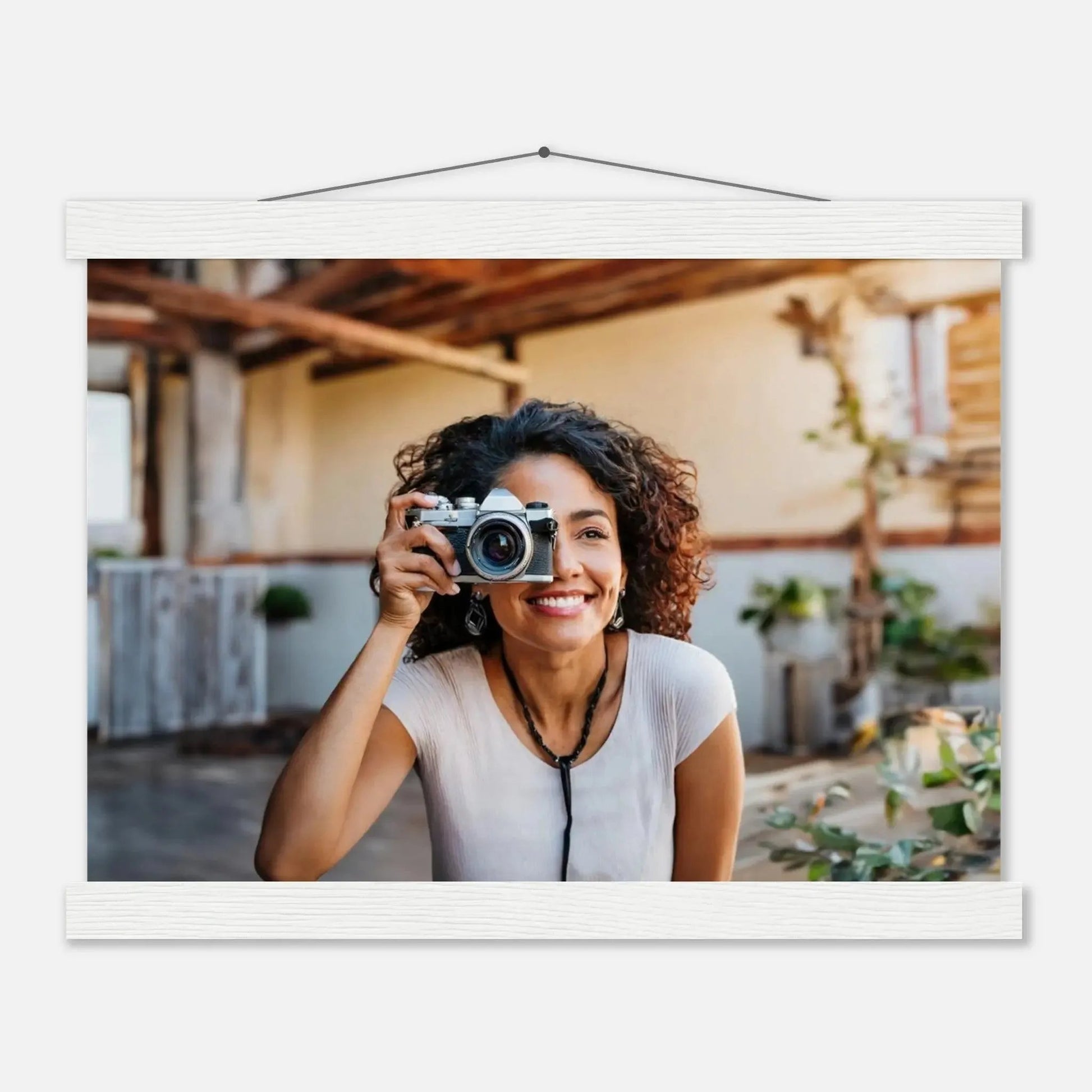 Dekoration mit Charakter. Individuelles Selbstportrait  mit Holzleisten – Dein Foto als Kunstwerk: für stilvolle Raumgestaltung. Eine besondere Bereicherung für jeden Raum.