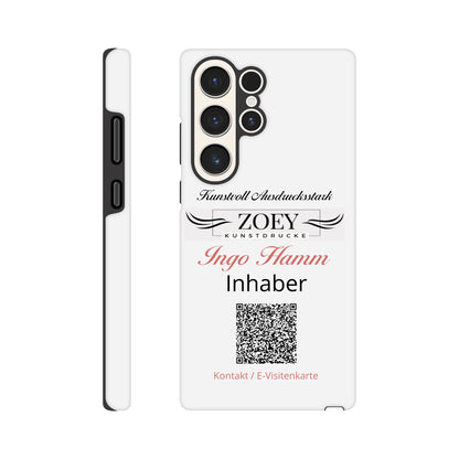 Stimmungsvolle Wandkunst für stilvolle Räume. Hartschalen Phone Case für Samsung – QR-Code Visitenkarte: zeitlos und harmonisch. Eine besondere Bereicherung für jeden Raum.