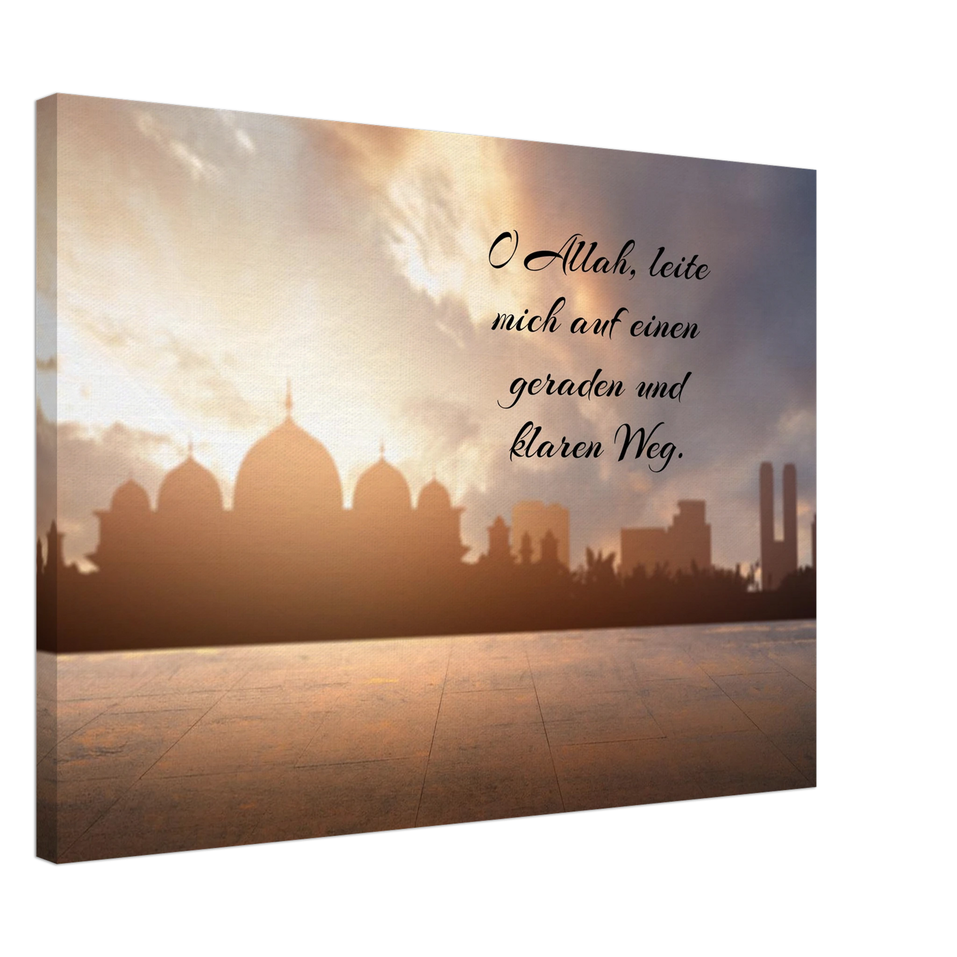Stimmungsvolle Wandkunst für stilvolle Räume. Islamische Kraftgebete auf Leinwand – Hochwertiger Canvasdruck für spirituelle Momente: zeitlos und harmonisch. Eine besondere Bereicherung für jeden Raum.