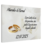 Romantische Dekoration mit emotionaler Tiefe. Personalisierte Hochzeits-Leinwand – Zeitloser Kunstdruck: ideal als persönliches Geschenk. Ein bleibendes Andenken an einen einmaligen Tag.