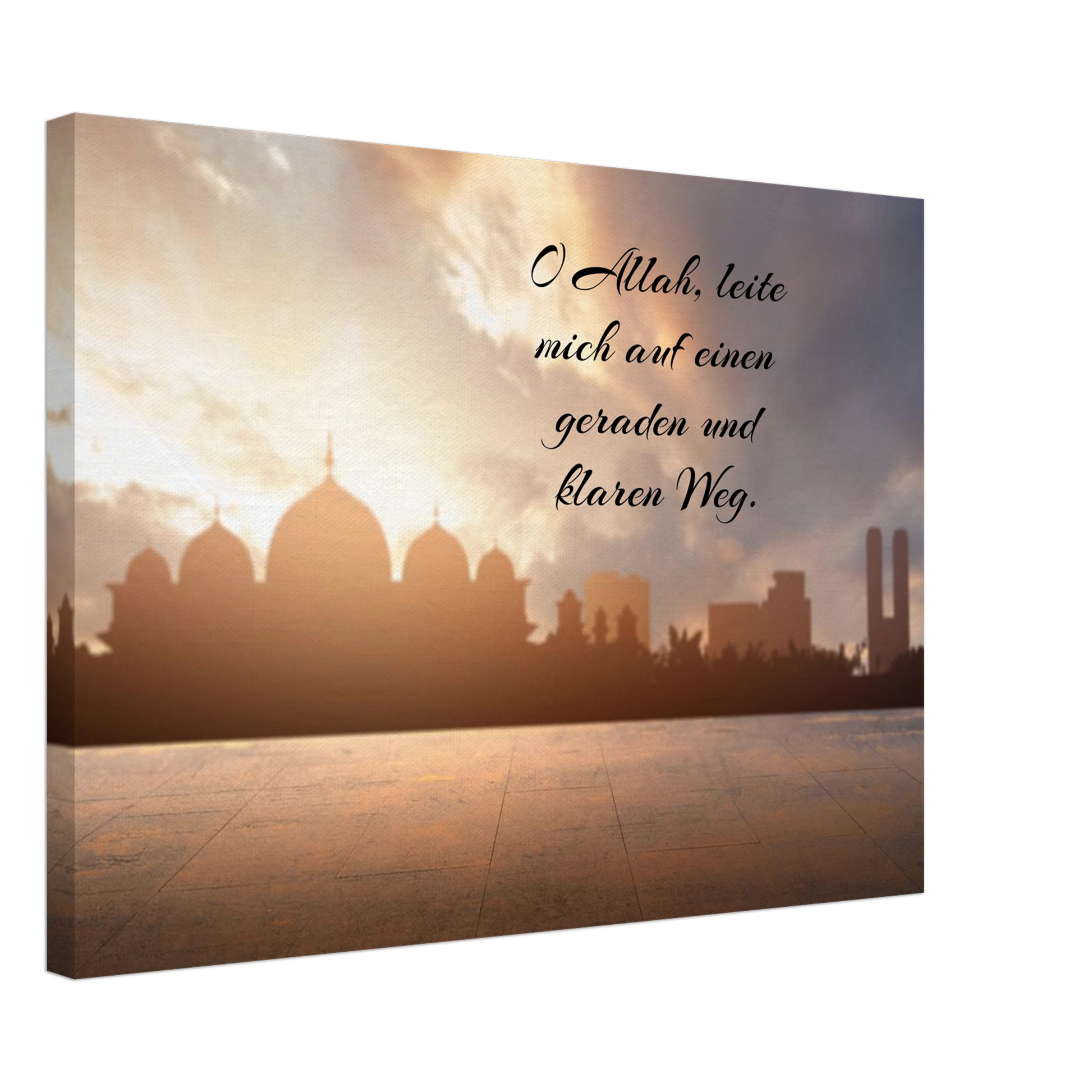 Stimmungsvolle Wandkunst für stilvolle Räume. Islamische Kraftgebete auf Leinwand – Hochwertiger Canvasdruck für spirituelle Momente: zeitlos und harmonisch. Eine besondere Bereicherung für jeden Raum.
