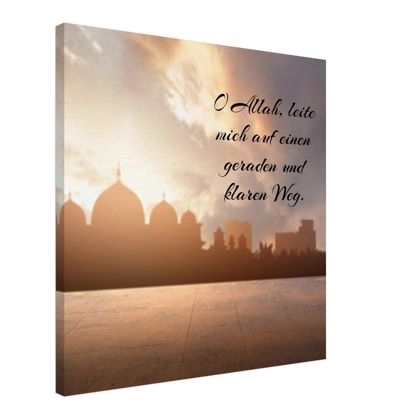 Stimmungsvolle Wandkunst für stilvolle Räume. Islamische Kraftgebete auf Leinwand – Hochwertiger Canvasdruck für spirituelle Momente: zeitlos und harmonisch. Schlicht, elegant und wirkungsvoll.