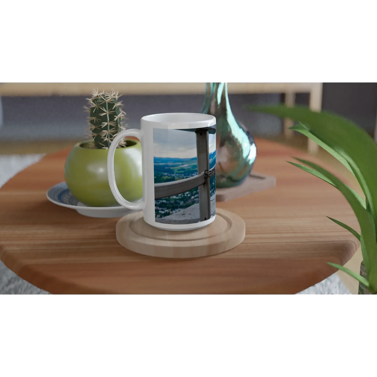 Stimmungsvolle Wandkunst für stilvolle Räume. Weiße 15oz 426 ML Ceramic Tasse / lade dein Foto hoch: zeitlos und harmonisch. Schlicht, elegant und wirkungsvoll.