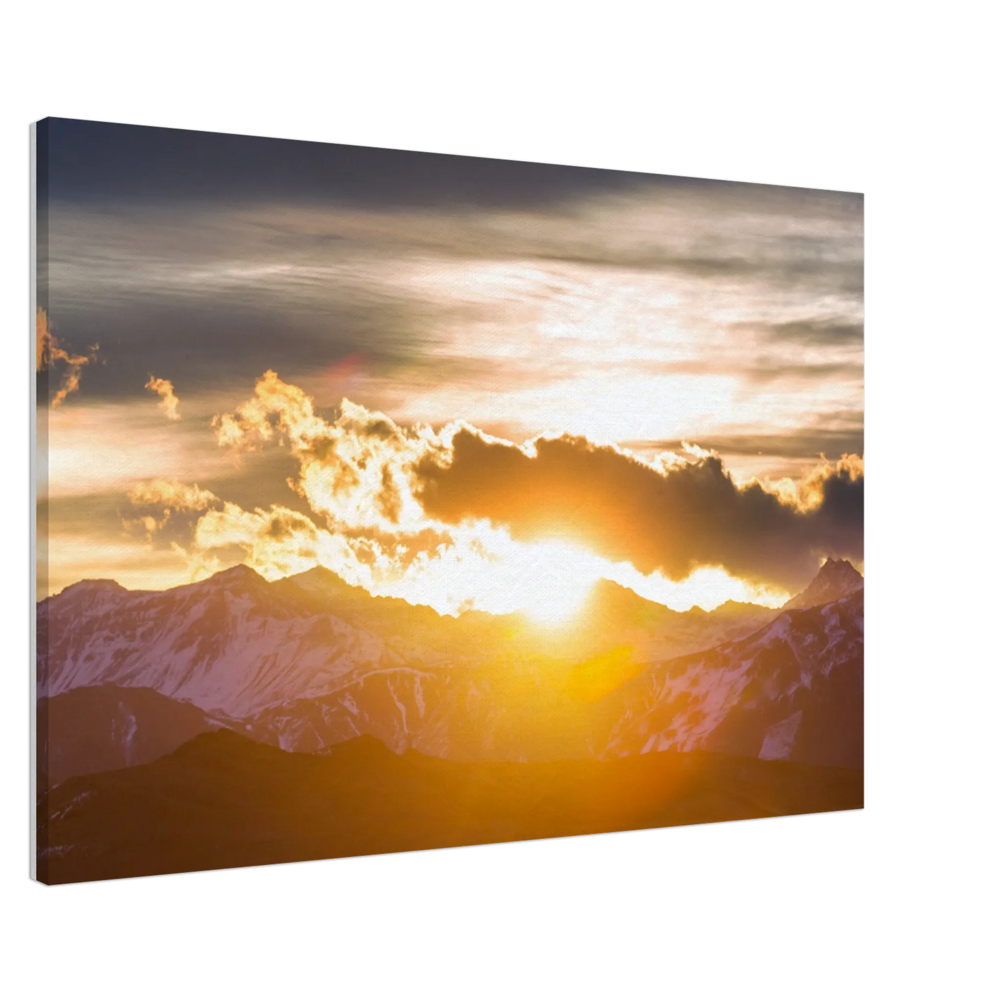 Stimmungsvolle Wandkunst für stilvolle Räume. Hochwertiger Kunstdrucke auf Leinwand -  Sonnenaufgang: für stilvolle Raumgestaltung. Schlicht, elegant und wirkungsvoll.