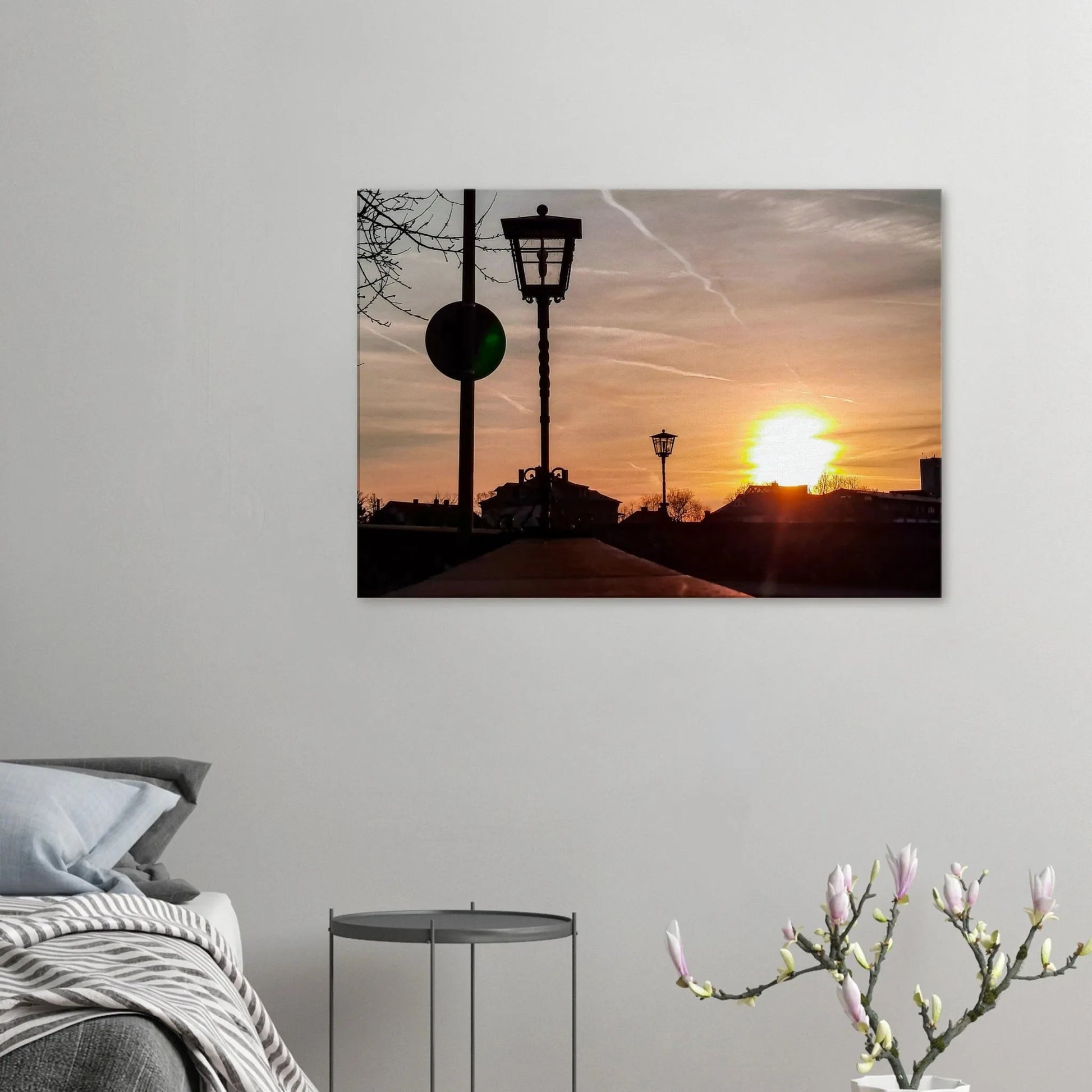Stimmungsvolle Wandkunst für stilvolle Räume. Kunstdruck - Dillenburg bei Dämmerung Leinwandbild  70x100 cm / 28x40″: zeitlos und harmonisch. Schlicht, elegant und wirkungsvoll.