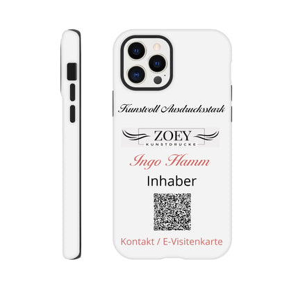 Stimmungsvolle Wandkunst für stilvolle Räume. Hartschalen Phone Case für iPhone – QR-Code Visitenkarte: für stilvolle Raumgestaltung. Schlicht, elegant und wirkungsvoll.