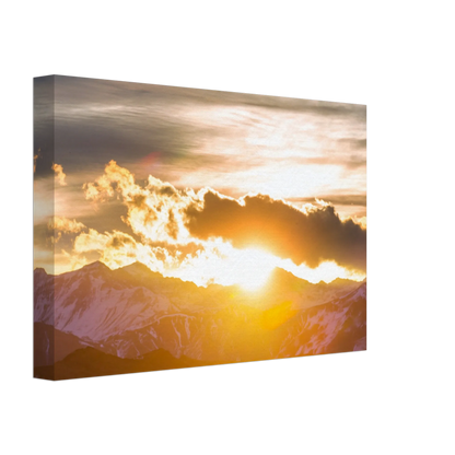 Stimmungsvolle Wandkunst für stilvolle Räume. Hochwertiger Kunstdrucke auf Leinwand -  Sonnenaufgang: passt in jedes Ambiente. Eine besondere Bereicherung für jeden Raum.