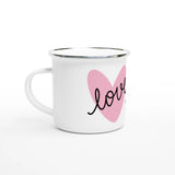 Liebevoll gestaltete personalisierte Tasse. Weiße Emaille-Tasse zum Muttertag – 12oz Kaffeebecher für Outdoor-Passionierte: ideal für Büro, Homeoffice oder Zuhause. Ein besonderer Genuss für Kaffee- oder Teeliebhaber.