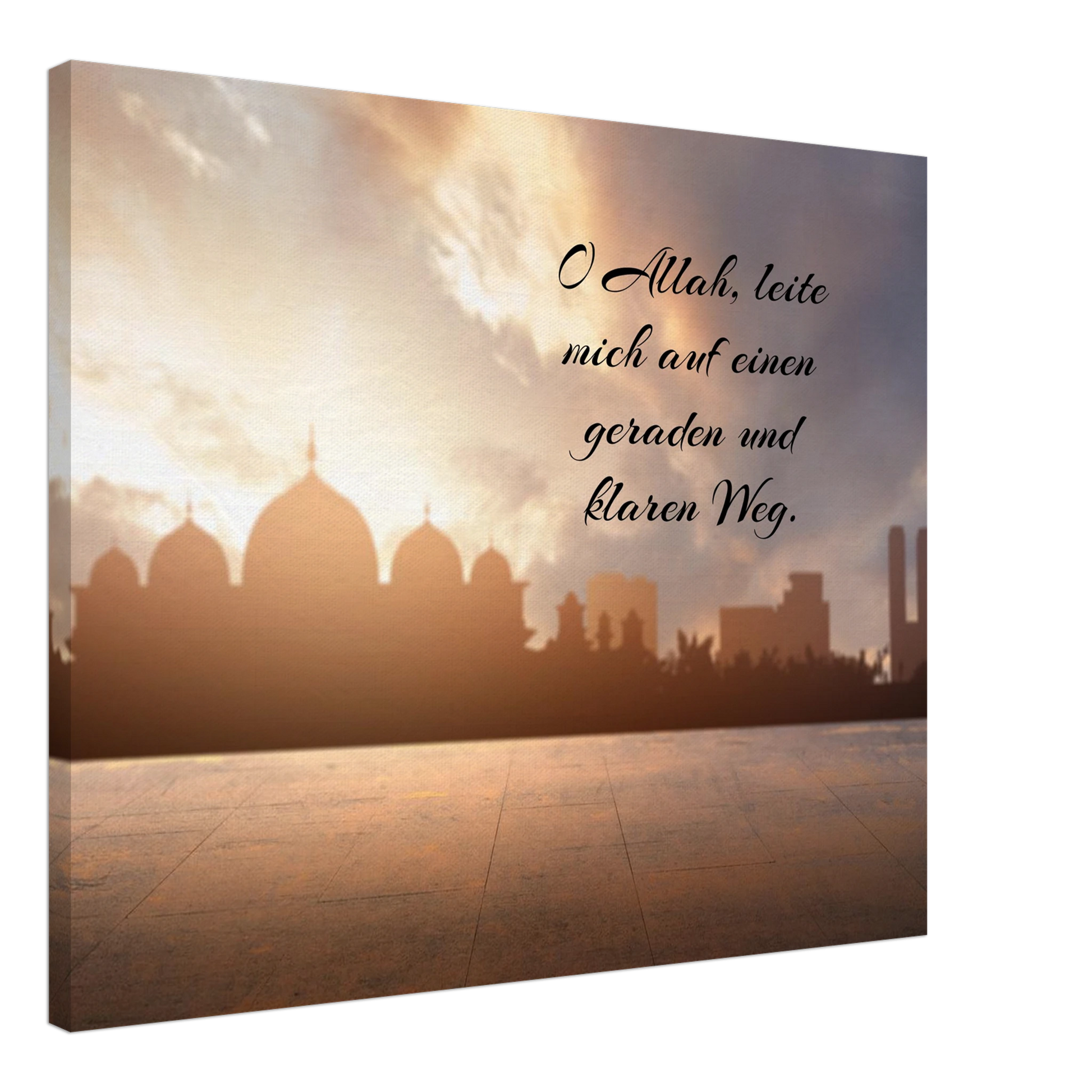 Stimmungsvolle Wandkunst für stilvolle Räume. Islamische Kraftgebete auf Leinwand – Hochwertiger Canvasdruck für spirituelle Momente: zeitlos und harmonisch. Eine besondere Bereicherung für jeden Raum.