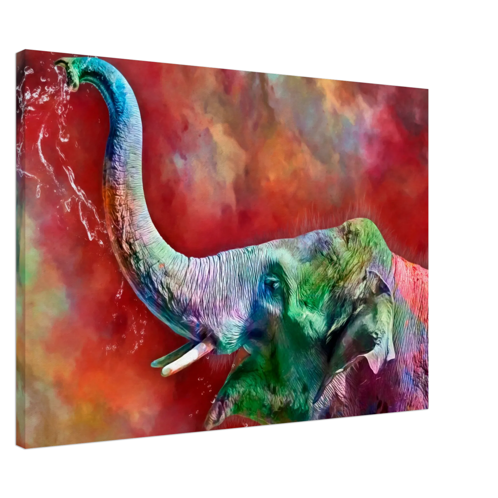 Ein Ausdruck moderner Ästhetik. Leinwand  Bunter Elefant in lebendigen Farben  70x100 cm: zeitlos und harmonisch. Eine besondere Bereicherung für jeden Raum.