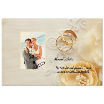 Romantische Dekoration mit emotionaler Tiefe. Persönliches Geschenk zur Hochzeit Holzdruck in 2 Stärken: ideal als persönliches Geschenk. Ein bleibendes Andenken an einen einmaligen Tag.
