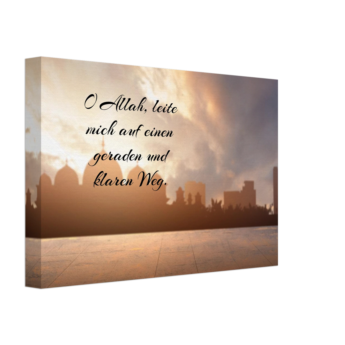 Stimmungsvolle Wandkunst für stilvolle Räume. Islamische Kraftgebete auf Leinwand – Hochwertiger Canvasdruck für spirituelle Momente: zeitlos und harmonisch. Eine besondere Bereicherung für jeden Raum.