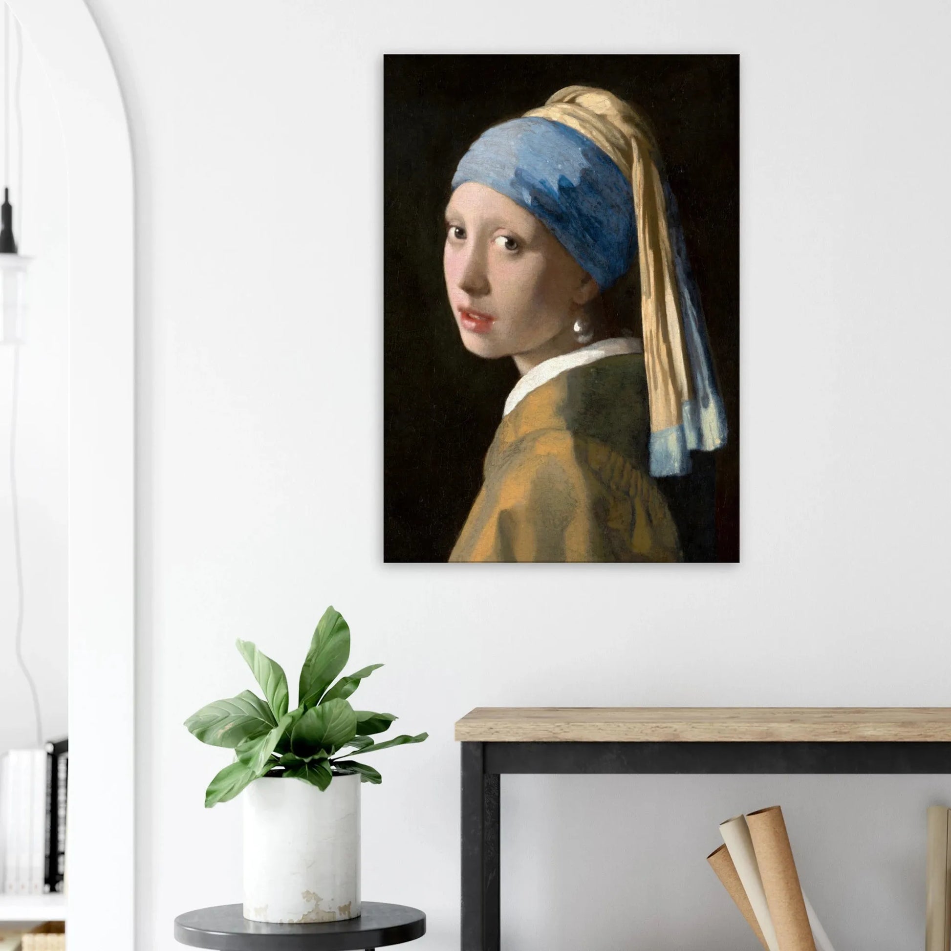 Stimmungsvolle Wandkunst für stilvolle Räume. Vermeer - Das Mädchen mit dem Perlenohrgehänge – Kunstvolle Wanddekoration: für stilvolle Raumgestaltung. Schlicht, elegant und wirkungsvoll.
