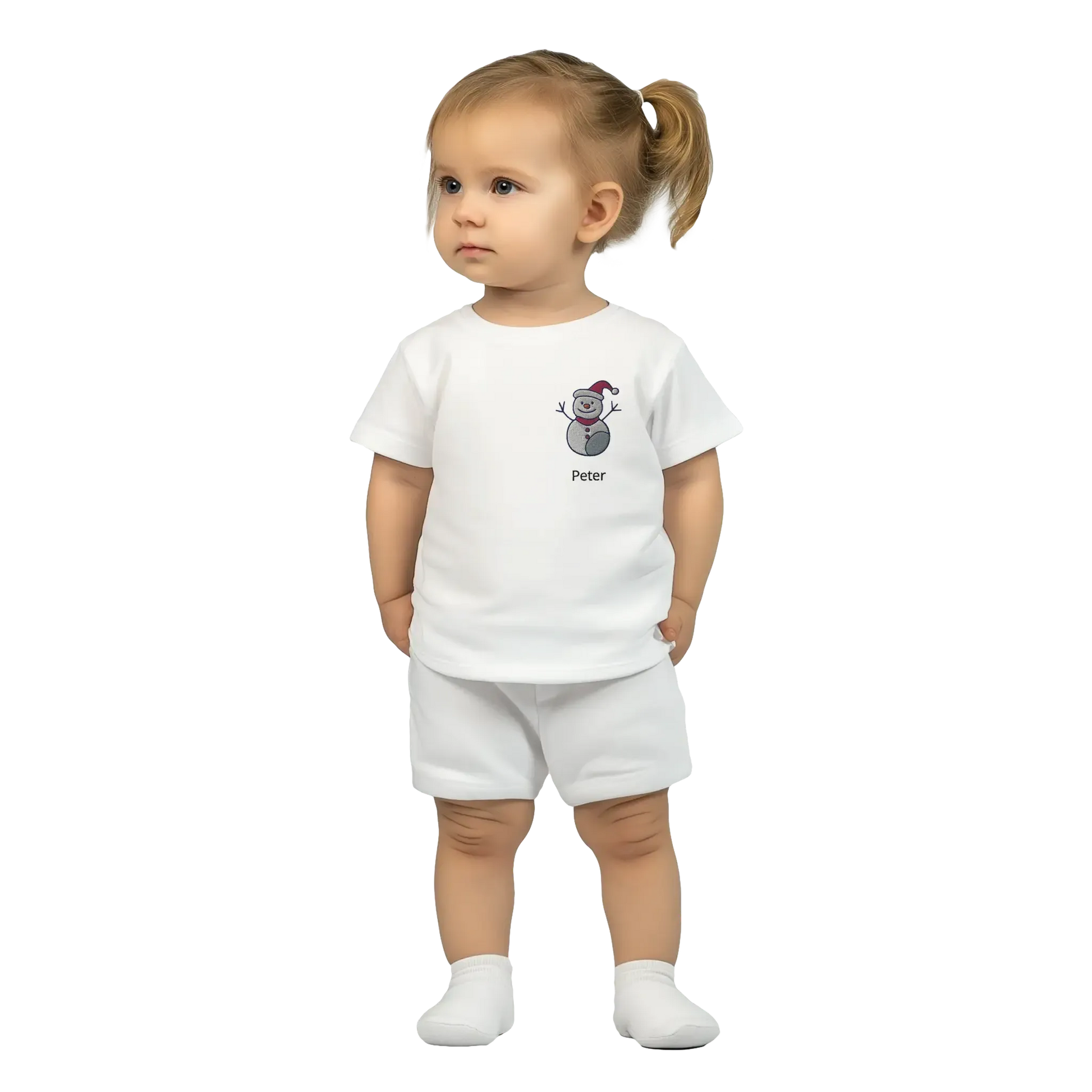 Liebevolle Erinnerung an Kindheitsmomente. Classic Baby Crewneck T-shirt personalisiertes Kindershirt zu Weihnachten🎅: voller Geborgenheit und Fantasie. Ein Highlight für das Kinderzimmer.