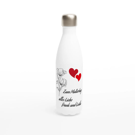 Weiße Edelstahl-Wasserflasche (17oz) - Zoey Kunstdrucke