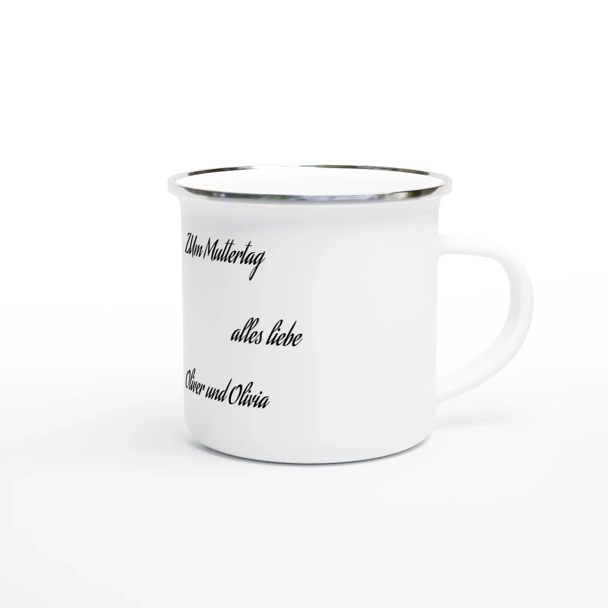 Weiße Emaille-Tasse (12oz) - Zoey Kunstdrucke