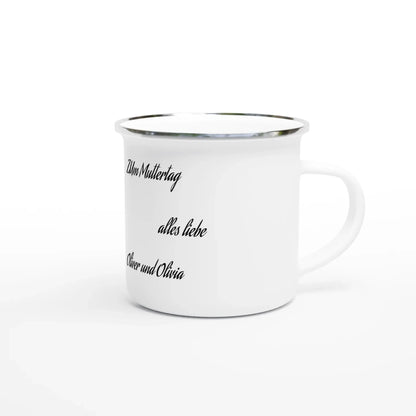 Weiße Emaille-Tasse (12oz) - Zoey Kunstdrucke