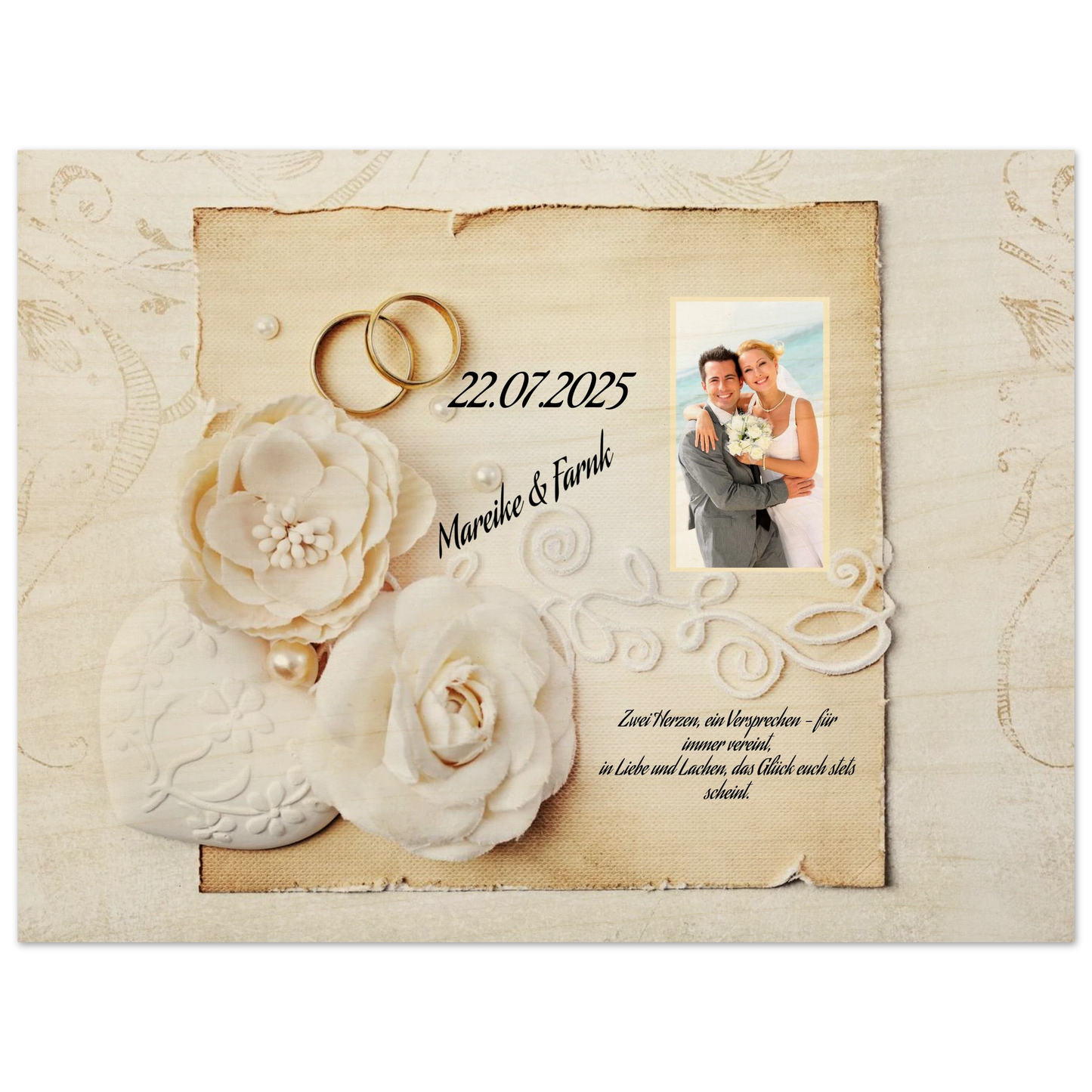 Für ewige Momente voller Liebe. Geschenk zur Hochzeit - Hochwertiger Holzdruck aus Birkenholz für rustikale Wandkunst: für einen besonderen Platz im Herzen. Ein bleibendes Andenken an einen einmaligen Tag.