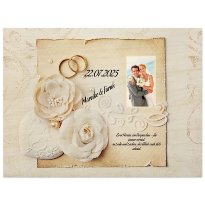 Für ewige Momente voller Liebe. Geschenk zur Hochzeit - Hochwertiger Holzdruck aus Birkenholz für rustikale Wandkunst: für einen besonderen Platz im Herzen. Ein bleibendes Andenken an einen einmaligen Tag.