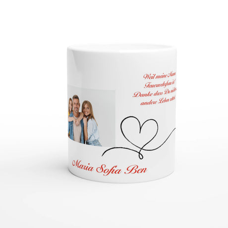 Feuerwehrfrau Personalisierbare Fototasse – Elegant 11oz Keramikkafé – Keramiktasse mit personalisierbarer Druckgestaltung