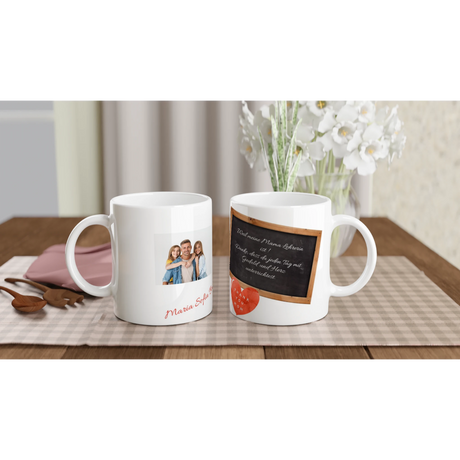 Fototasse personalisierbar - Lehrerin – weiße Fototasse aus Keramik für Kaffee oder Tee