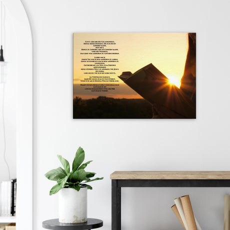 Dekoration mit Charakter. Gelassenheitsgebet Leinwanddruck -: für stilvolle Raumgestaltung. Schlicht, elegant und wirkungsvoll.