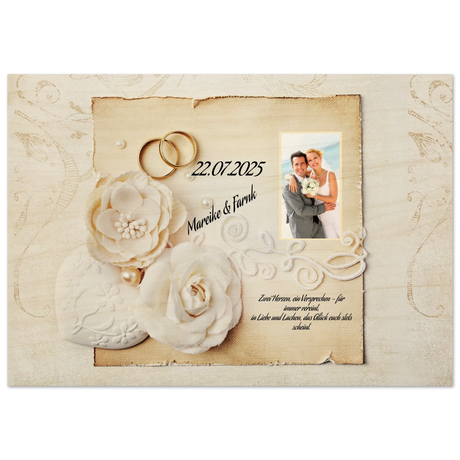 Geschenk zur Hochzeit - Hochwertiger Holzdruck aus Birkenholz für rustikale Wandkunst – Kunstdruck auf Birkenholz mit natürlicher Holzstruktur