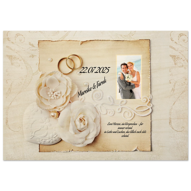 Geschenk zur Hochzeit - Hochwertiger Holzdruck aus Birkenholz für rustikale Wandkunst – Kunstdruck auf Birkenholz mit natürlicher Holzstruktur