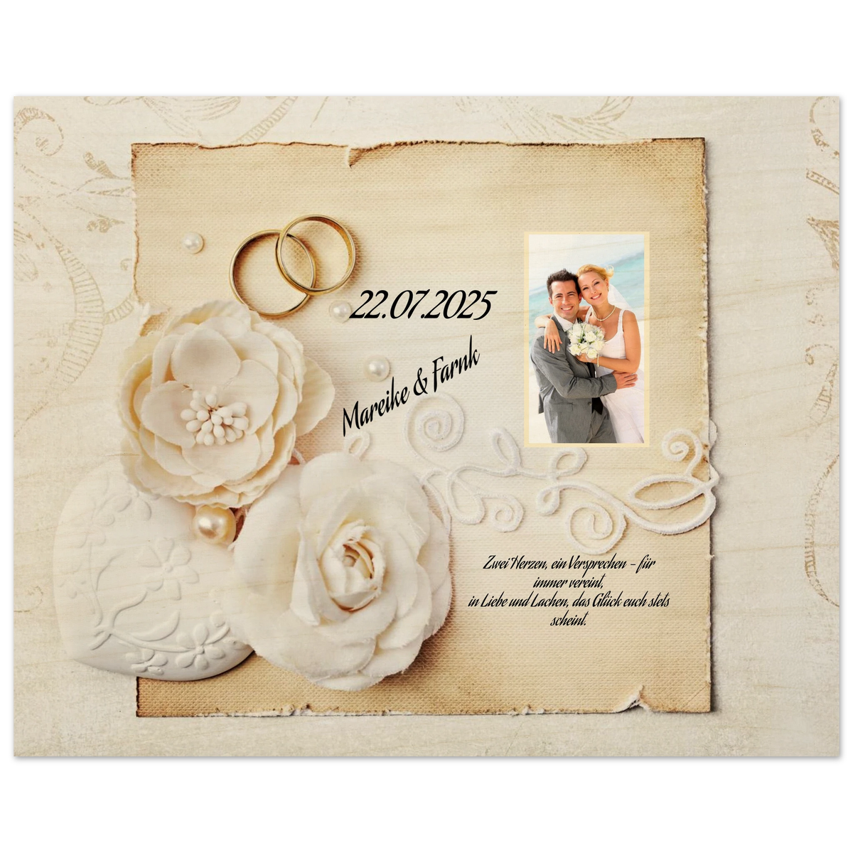 Geschenk zur Hochzeit - Hochwertiger Holzdruck aus Birkenholz für rustikale Wandkunst – Birkenholz-Kunstdruck für natürliche Raumgestaltung