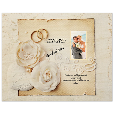 Geschenk zur Hochzeit - Hochwertiger Holzdruck aus Birkenholz für rustikale Wandkunst – Birkenholz-Kunstdruck für natürliche Raumgestaltung