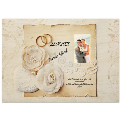 Geschenk zur Hochzeit - Hochwertiger Holzdruck aus Birkenholz für rustikale Wandkunst – Wandbild auf Holz mit individuell gewähltem Motiv