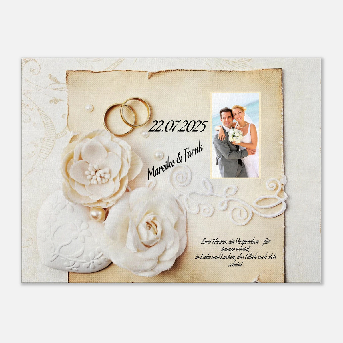 Geschenk zur Hochzeit - personalisierte Leinwand – Leinwand-Kunstdruck als dekorative Wandgestaltung