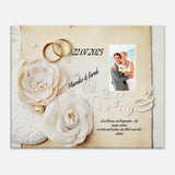 Romantische Dekoration mit emotionaler Tiefe. Geschenk zur Hochzeit - personalisierte Leinwand: ideal als persönliches Geschenk. Ideal für frisch Vermählte und verliebte Paare.