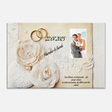 Romantische Dekoration mit emotionaler Tiefe. Geschenk zur Hochzeit - personalisierte Leinwand: ideal als persönliches Geschenk. Ideal für frisch Vermählte und verliebte Paare.