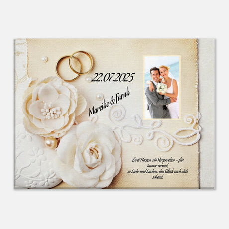 Geschenk zur Hochzeit - personalisierte Leinwand – Leinwandbild auf Holzkeilrahmen mit Motivdruck