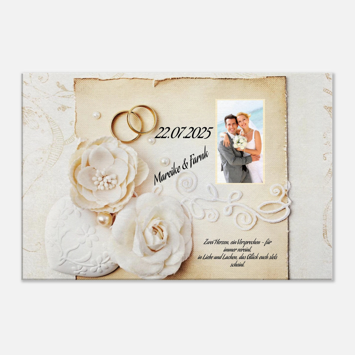 Geschenk zur Hochzeit - personalisierte Leinwand – Kunstdruck auf Leinwand als zeitlose Wanddekoration