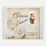 Einzigartige Erinnerung an einen besonderen Tag. Geschenk zur Hochzeit - personalisierte Leinwand: ideal als persönliches Geschenk. Ideal für frisch Vermählte und verliebte Paare.