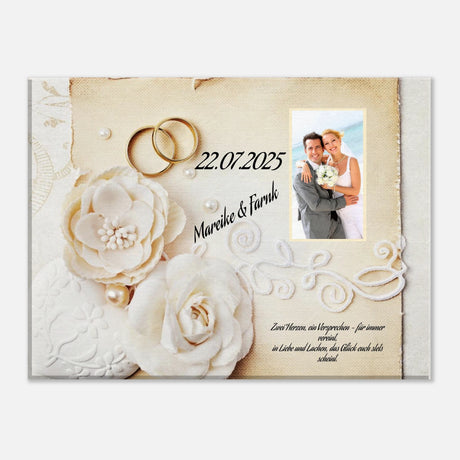 Geschenk zur Hochzeit - personalisierte Leinwand – Leinwandbild mit dekorativer Motivgestaltung