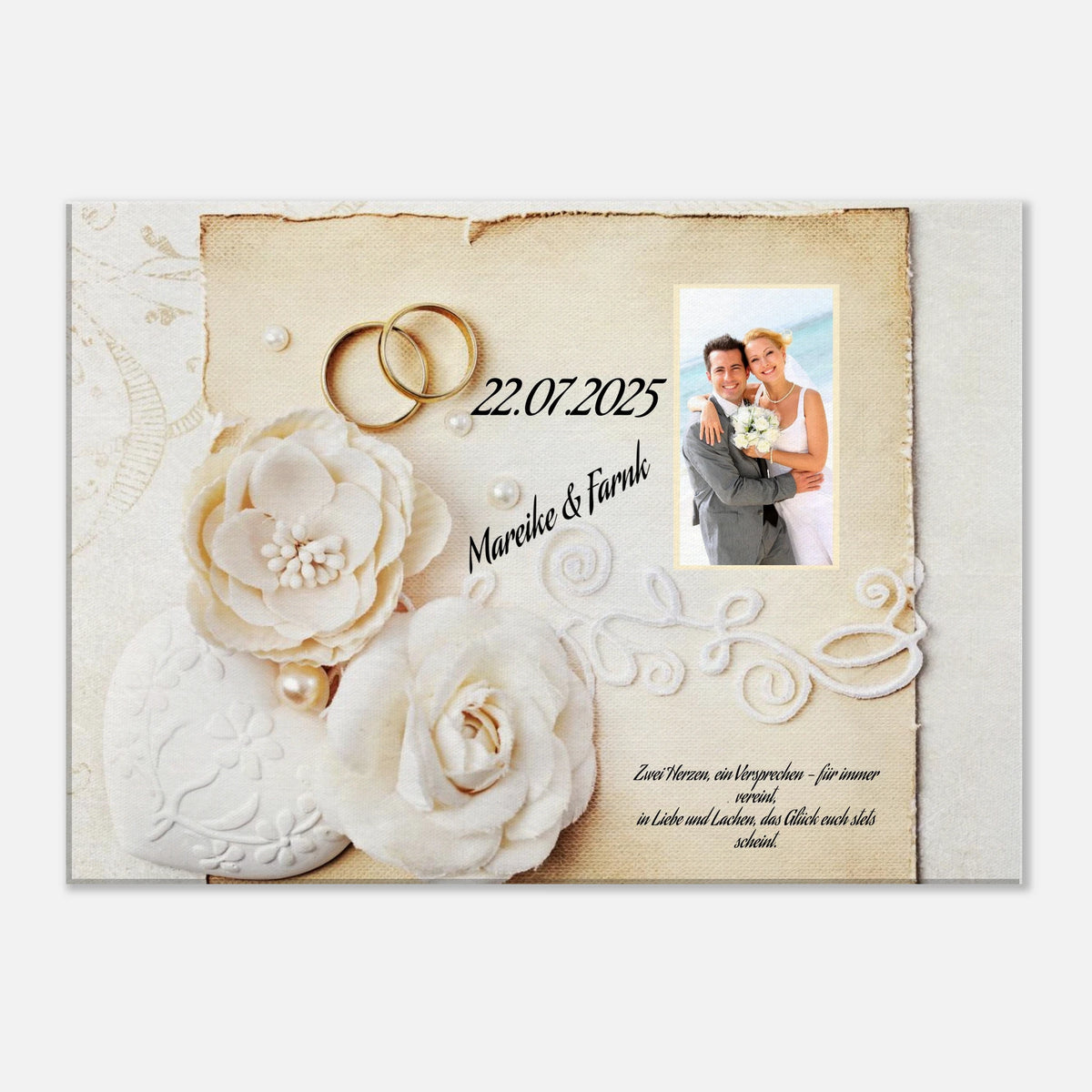Geschenk zur Hochzeit - personalisierte Leinwand – Kunstdruck auf Leinwand mit hochwertiger Druckwirkung