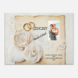 Einzigartige Erinnerung an einen besonderen Tag. Geschenk zur Hochzeit - personalisierte Leinwand: ideal als persönliches Geschenk. Ideal für frisch Vermählte und verliebte Paare.