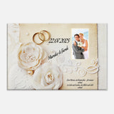 Romantische Dekoration mit emotionaler Tiefe. Geschenk zur Hochzeit - personalisierte Leinwand: ideal als persönliches Geschenk. Ideal für frisch Vermählte und verliebte Paare.