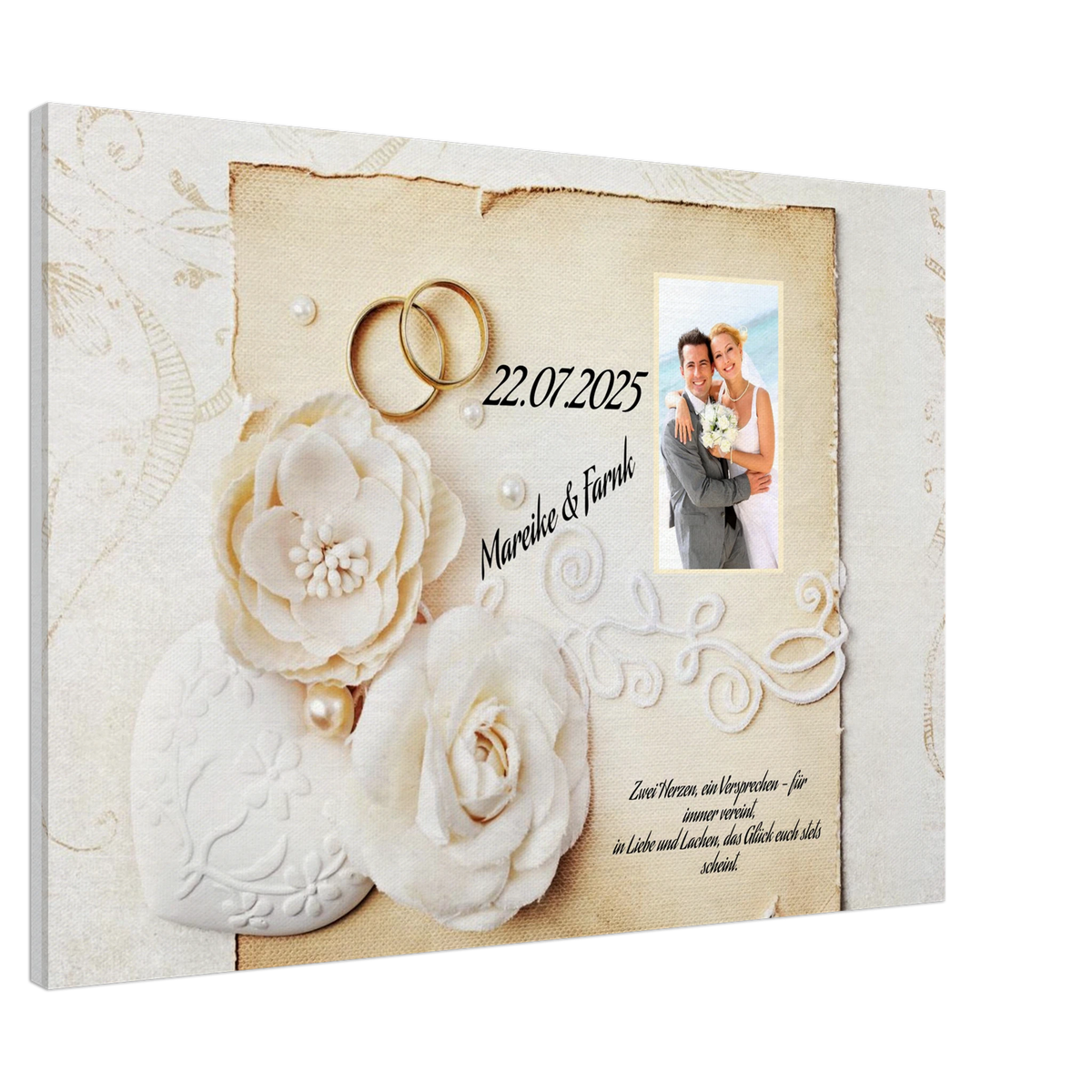 Geschenk zur Hochzeit - personalisierte Leinwand – Leinwandbild mit hochwertigem Motivdruck