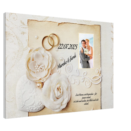 Geschenk zur Hochzeit - personalisierte Leinwand – Leinwandbild mit hochwertigem Motivdruck