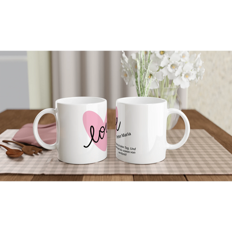 Geschenkidee Muttertag – Elegante Keramiktasse für besondere Anlässe – weiße Fototasse aus Keramik für Kaffee oder Tee