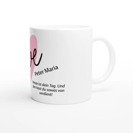 Geschenkidee Muttertag – Elegante Keramiktasse für besondere Anlässe – bedruckte Fototasse mit individuell wählbarem Motiv