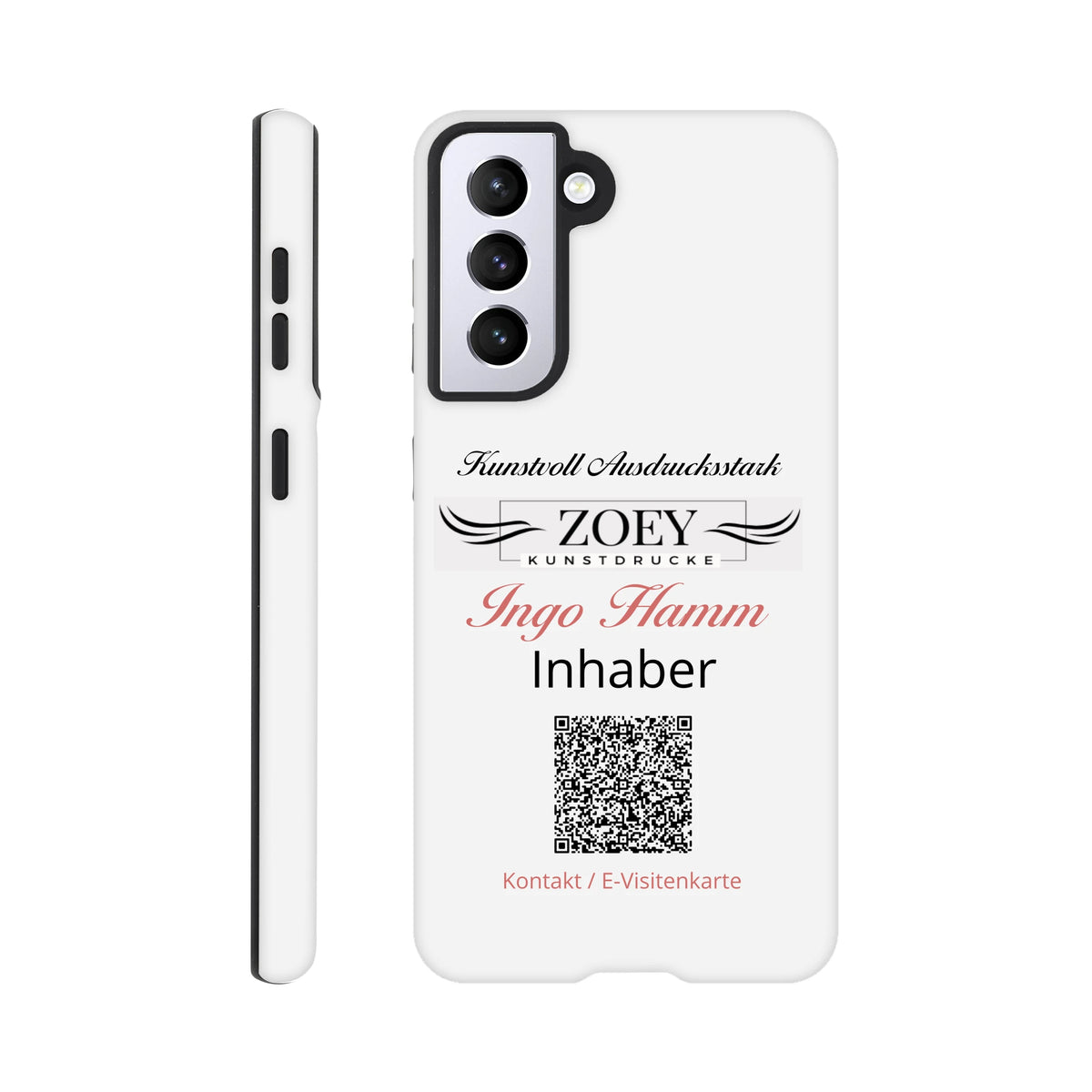 Hartschalen Phone Case für Samsung – QR-Code Visitenkarte -Werbeartikel – bedruckte Handyhülle mit individuell wählbarem Motiv