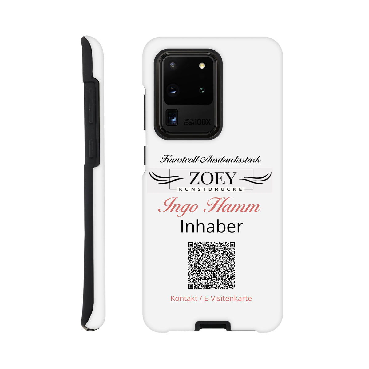 Hartschalen Phone Case für Samsung – QR-Code Visitenkarte -Werbeartikel – Smartphonehülle mit persönlicher Foto- oder Textgestaltung