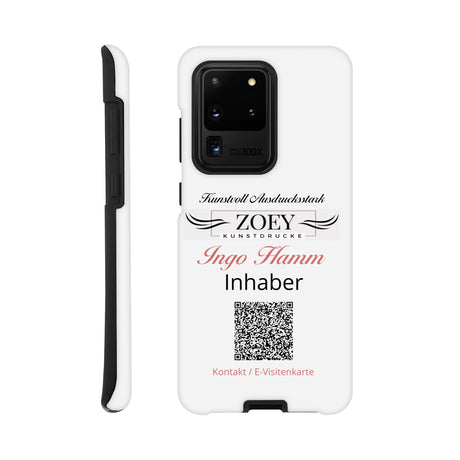 Hartschalen Phone Case für Samsung – QR-Code Visitenkarte -Werbeartikel – Smartphonehülle mit persönlicher Foto- oder Textgestaltung