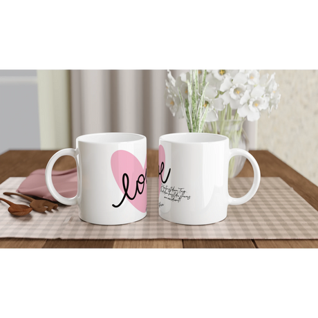 Keramiktasse 325 – Elegante Kaffee- & Teetasse für den Muttertag – weiße Fototasse aus Keramik für Kaffee oder Tee